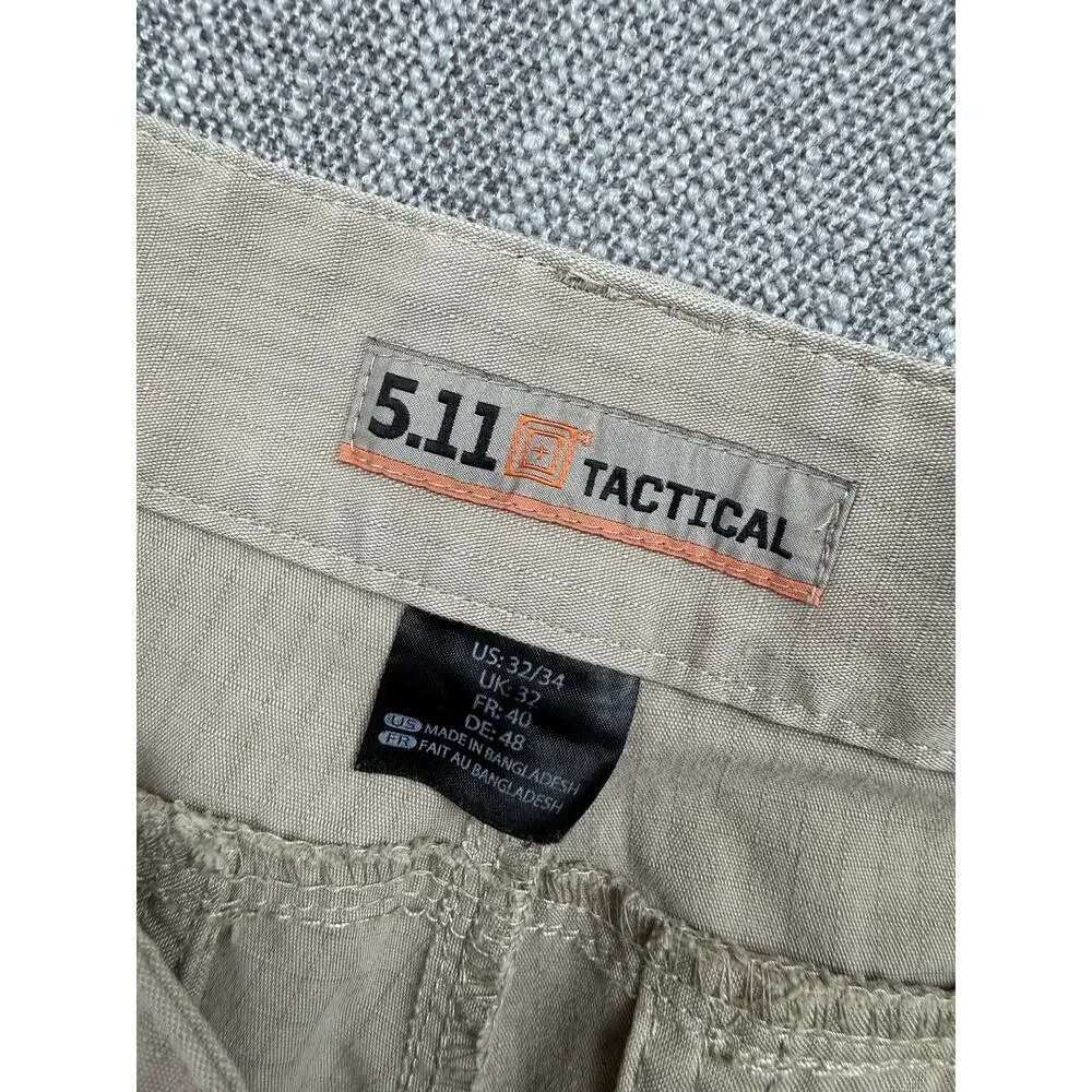 5.11 Tactical Men’s Cargo Pants 32x34 Khaki Ripstop Utility Work Hiking